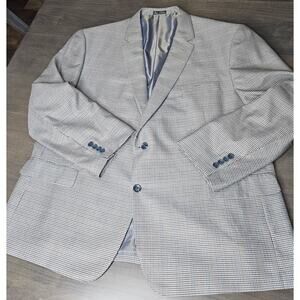 MINT 52R JEAN-PAUL GERMAIN Men's Blue Check Polyester Sports Coat Jacket